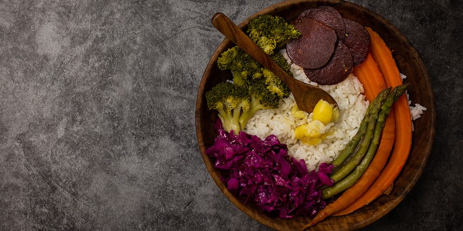 bowl of rice and vegetables with ghee 